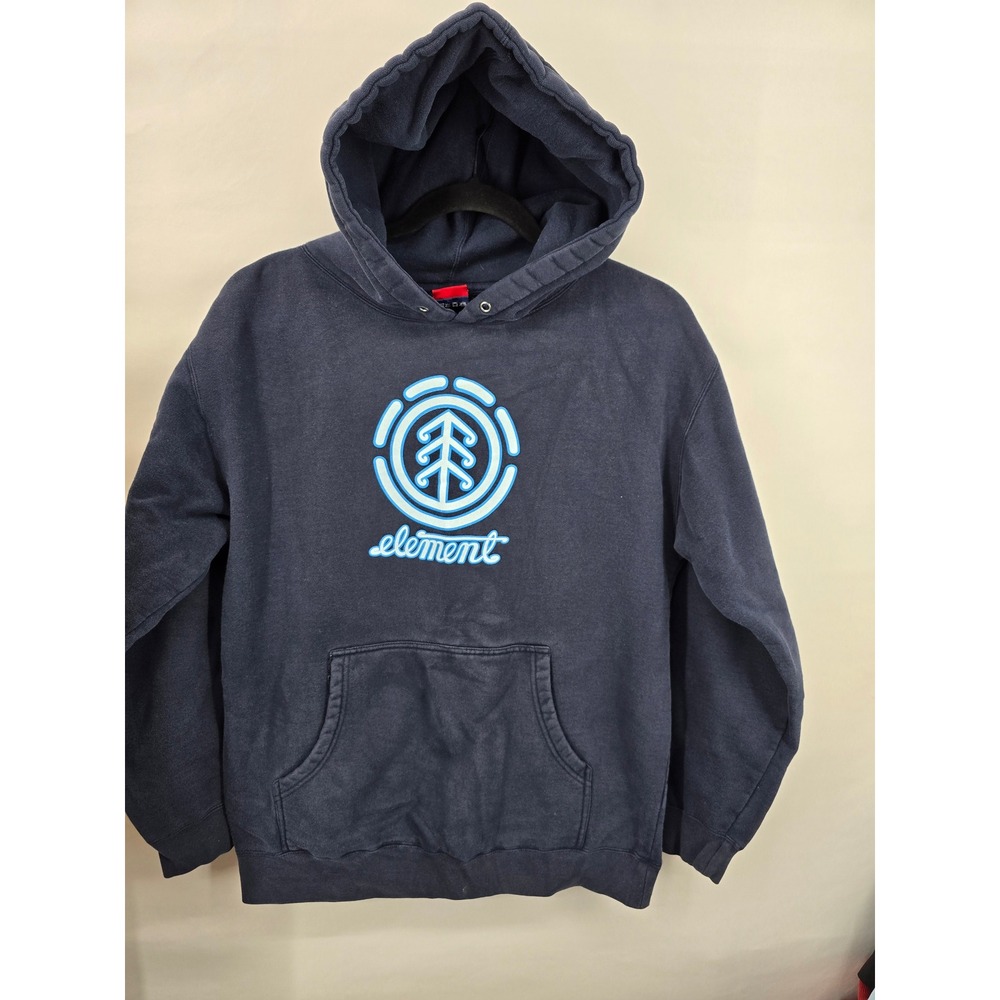 Element Skateboards Mens Logo Graphic Hoodie Black Blue Tree Logo Small